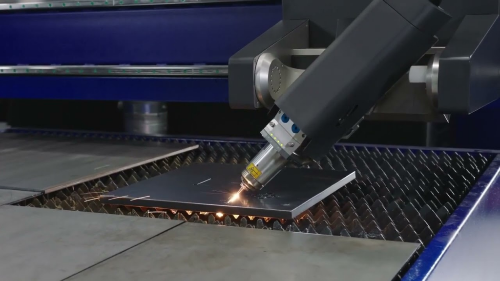 State of the art laser cutting equipment in operation
