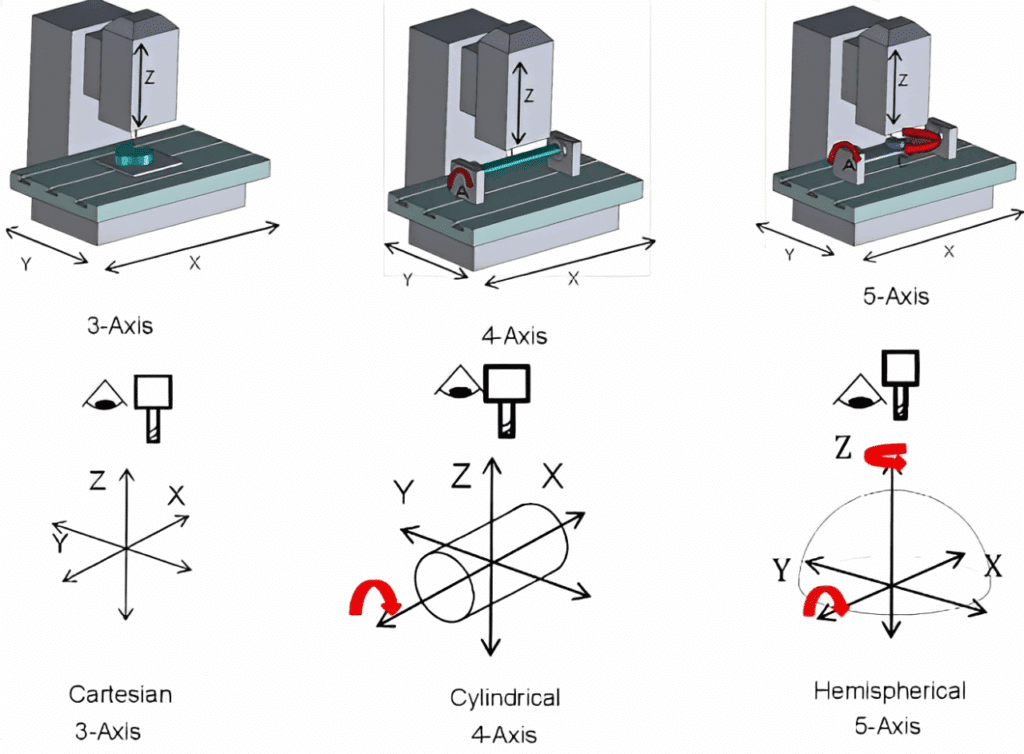 3 axis 4 axis 5 Axis CNC milling